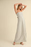 STRIPED LONG BACK TIE STRAPLESS MAXI DRESS