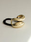 Wide Sculptured Metal Ponytail Hair Tie Gold