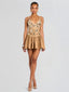 Thelma Crochet Dress Metallic Honey Beige
