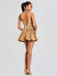 Thelma Crochet Dress Metallic Honey Beige