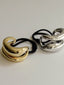 Wide Sculptured Metal Ponytail Hair Tie Silver