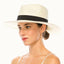 Handwoven Ivory Toyo Straw Panama Hat, Adjustable