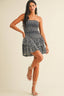 Eyelet Tube Ruffled Mini Dress