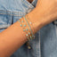 Evil Eye X Dangling Turquoise Bezel Bracelet Gold