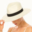 Handwoven Ivory Toyo Straw Panama Hat, Adjustable