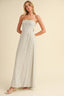 STRIPED LONG BACK TIE STRAPLESS MAXI DRESS