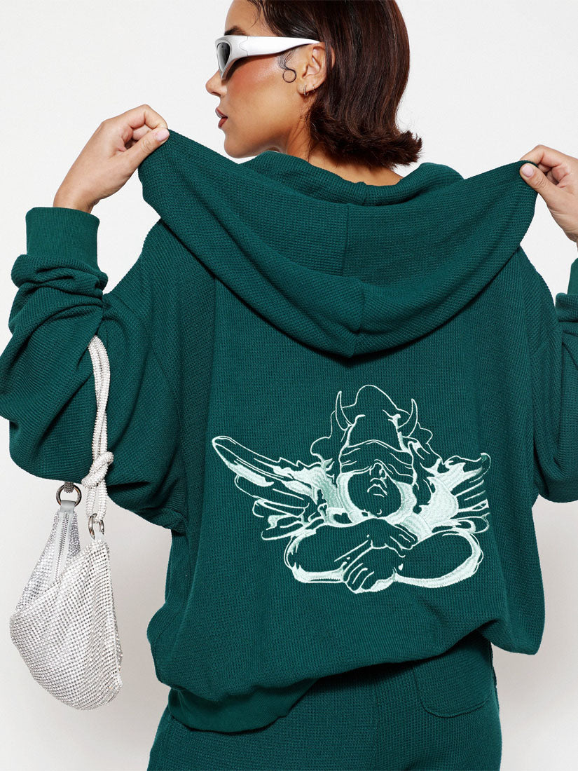 Rising Angels Hoodie Forest Green