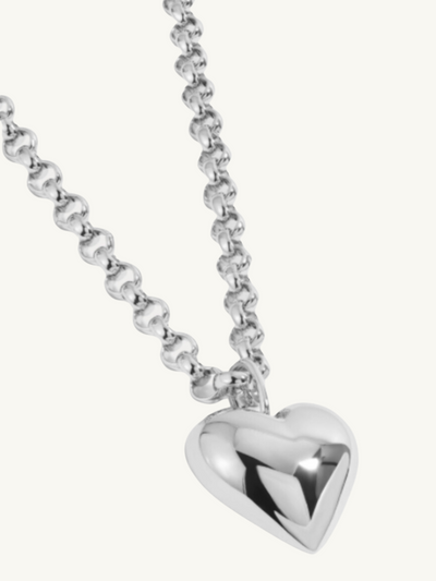 Bubble Heart Necklace Silver