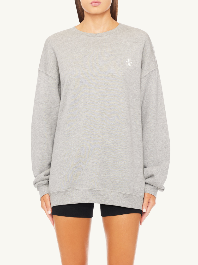 Oversized Crewneck Sweatshirt Heather Grey