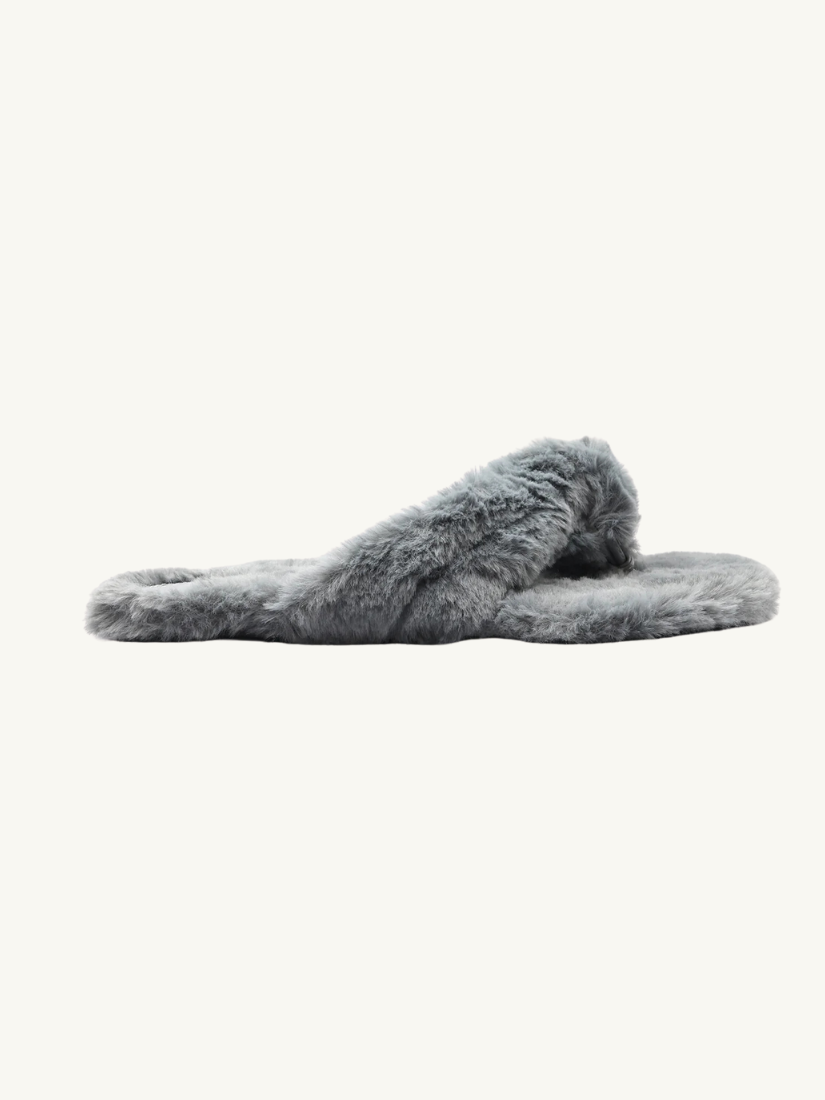 Izzie Fur Knot Slipper Mink