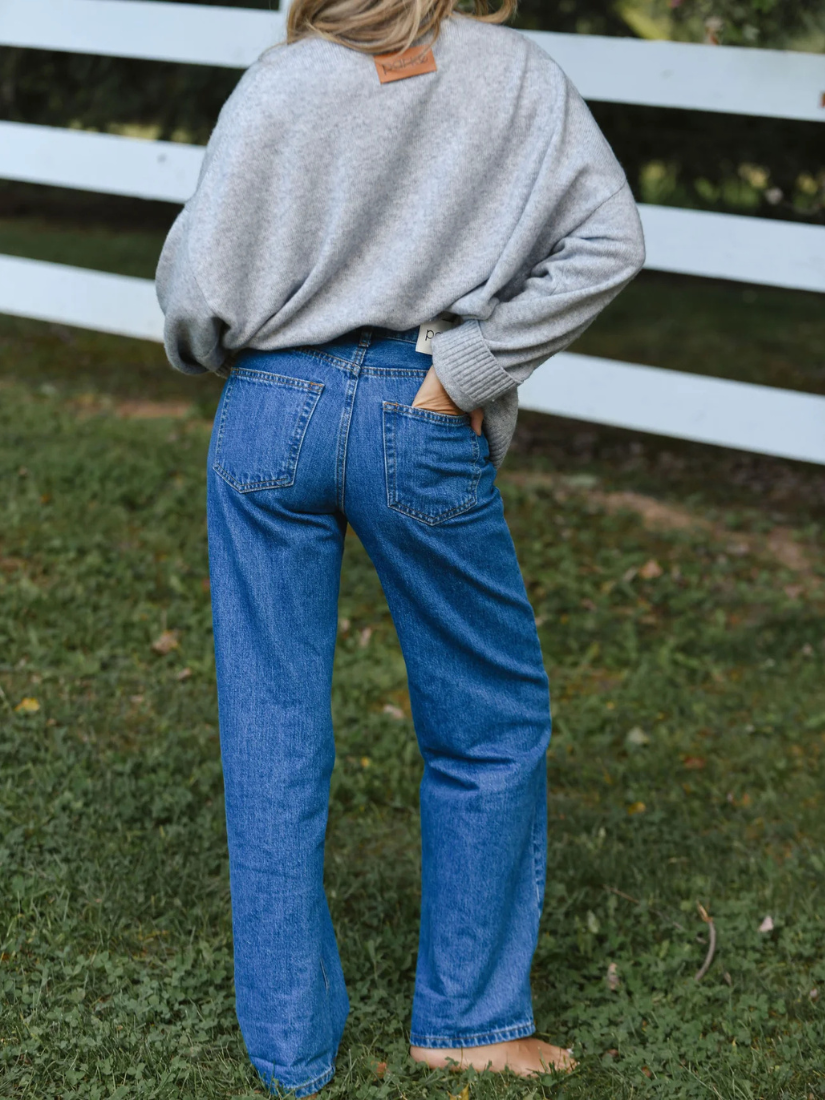 Classic Straight Jean Med Blue Wash