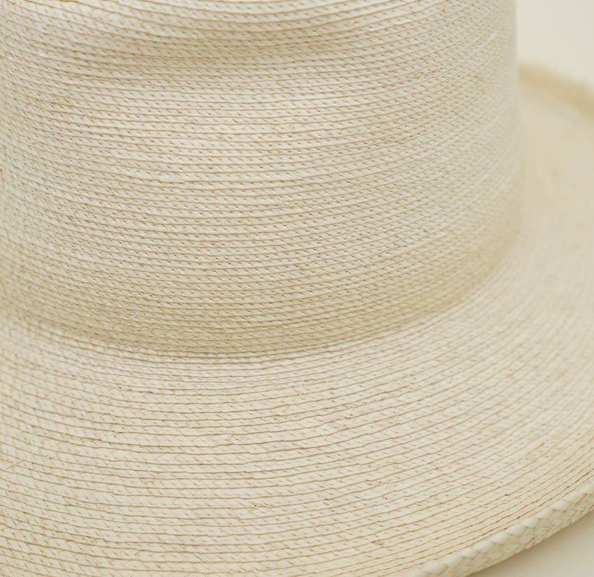 Fine Palm Leaf Straw Pencil Brim Western Hat, UPF 50+