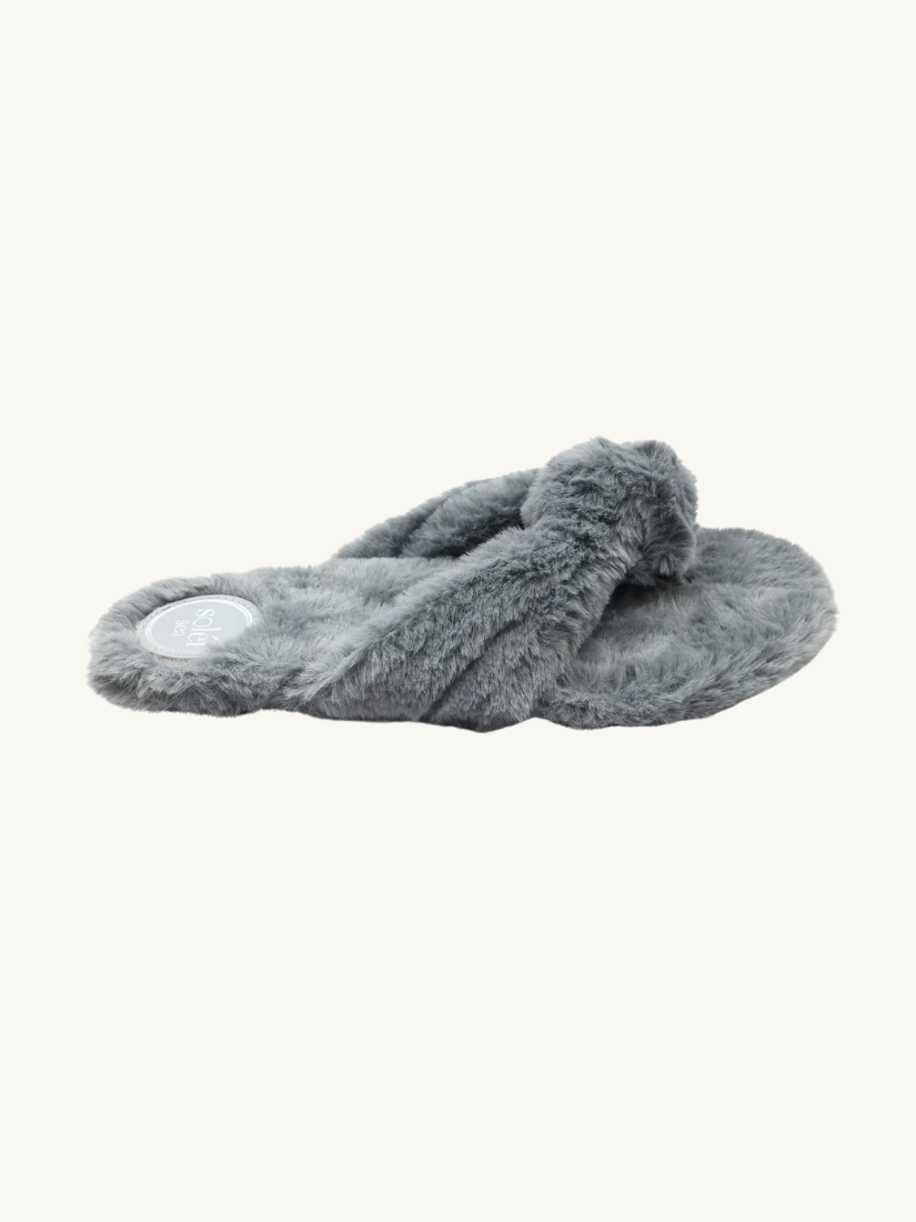 Izzie Fur Knot Slipper Mink