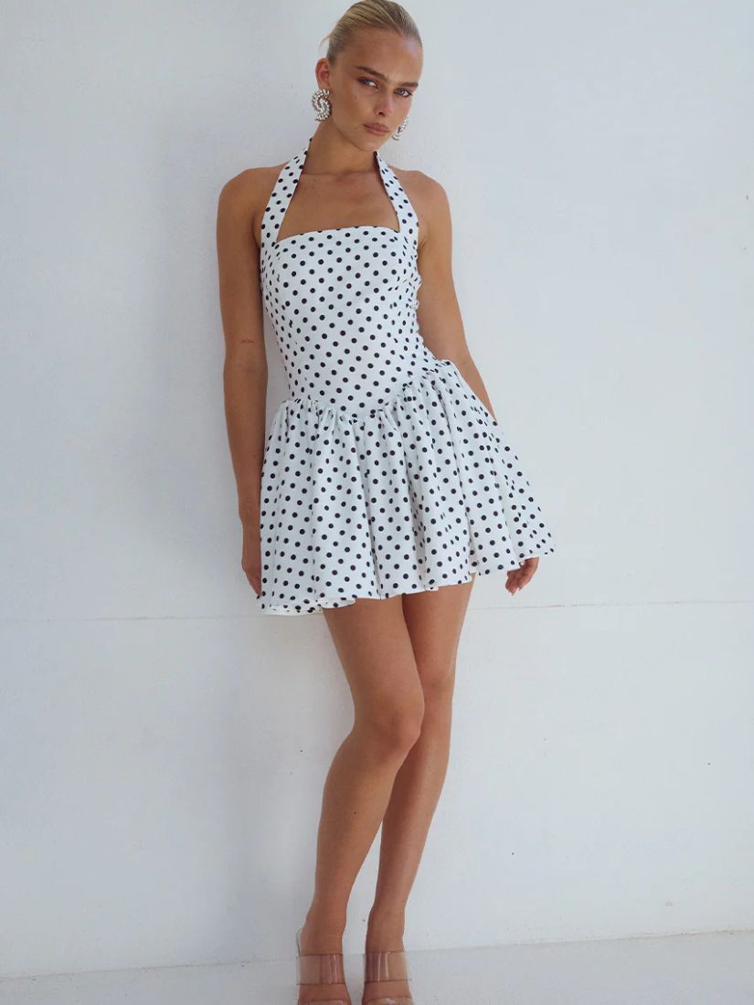 Winslow Mini Dress White Polka