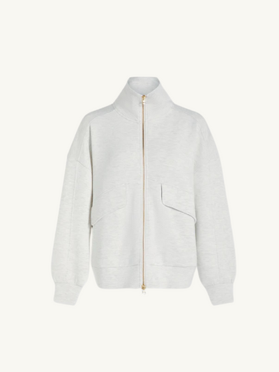 Garcia Zip Through Jacket Ivory Marl