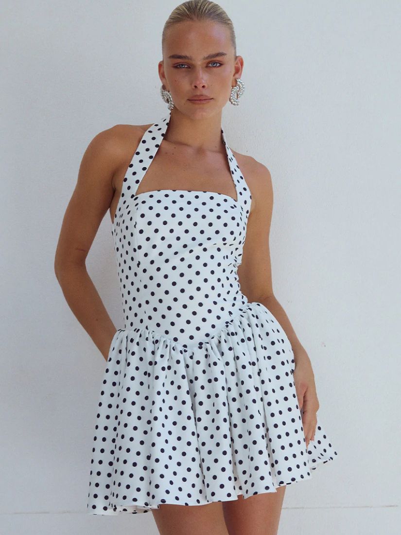 Winslow Mini Dress White Polka