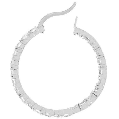 Eternity Hoop Earrings Silver