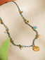 Indina 18K Non-Tarnish Boho Charm Braided Necklace