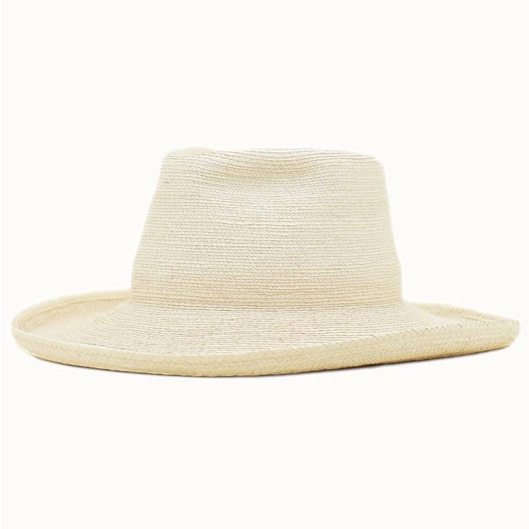 Fine Palm Leaf Straw Pencil Brim Western Hat, UPF 50+