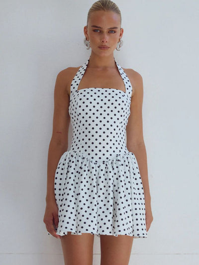 Winslow Mini Dress White Polka