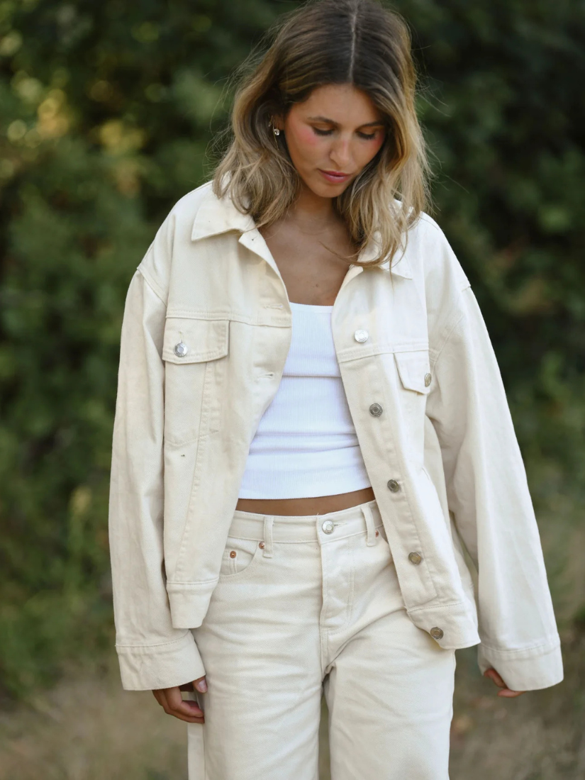 Oversized Jean Jacket Cream