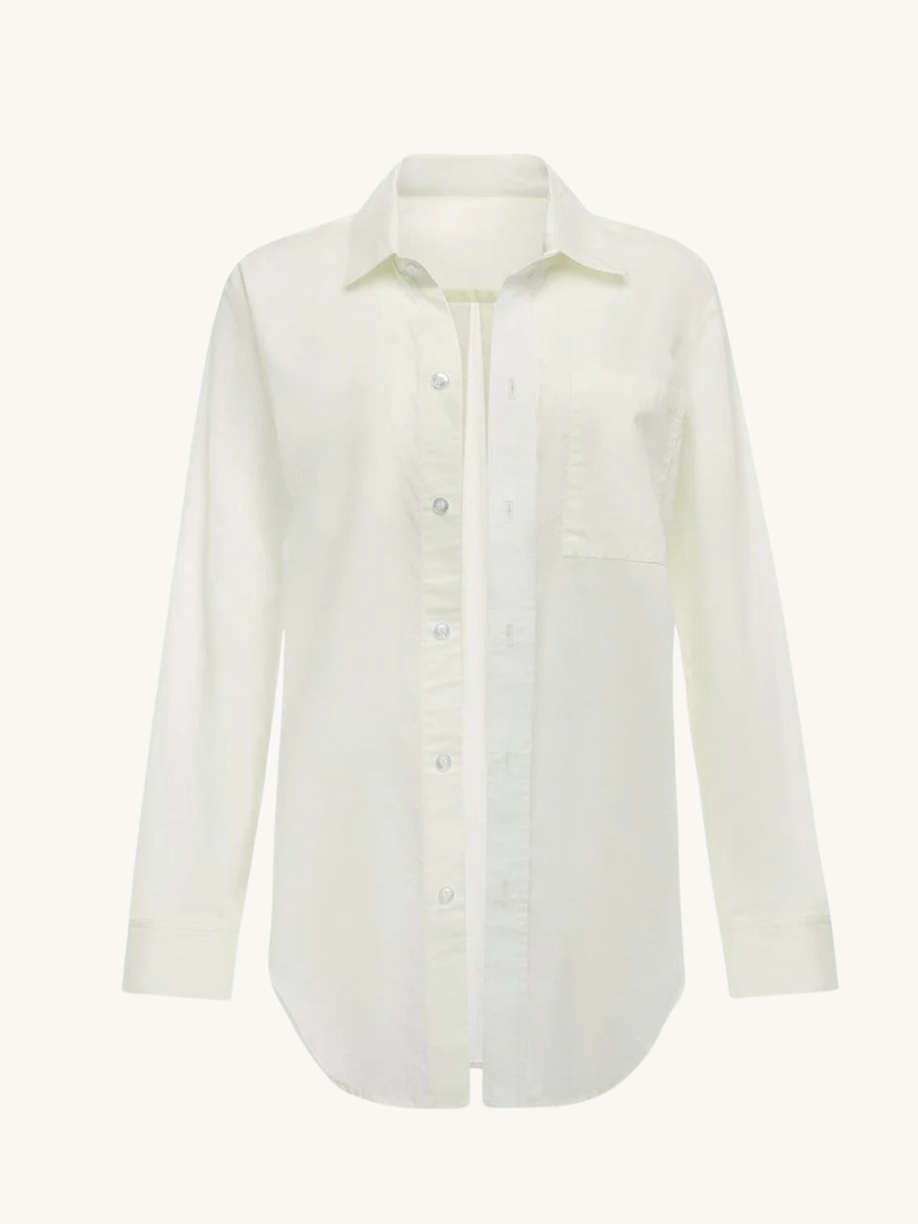 Cream Long Sleeve Button Down Shirt