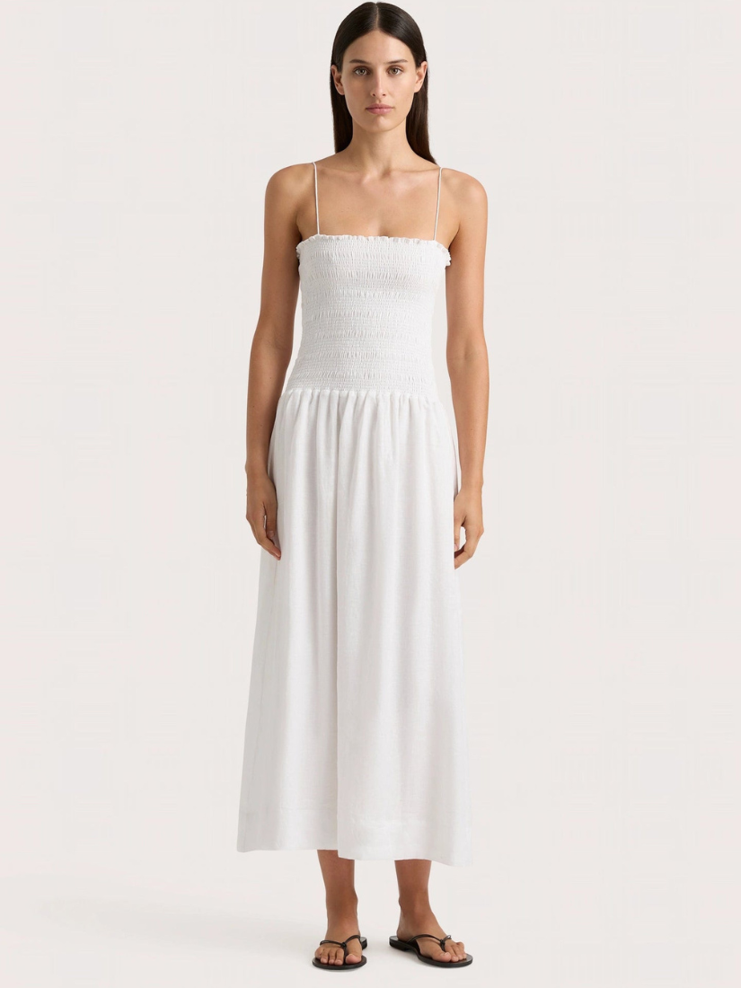 Geriba Spaghetti Strap Dress White