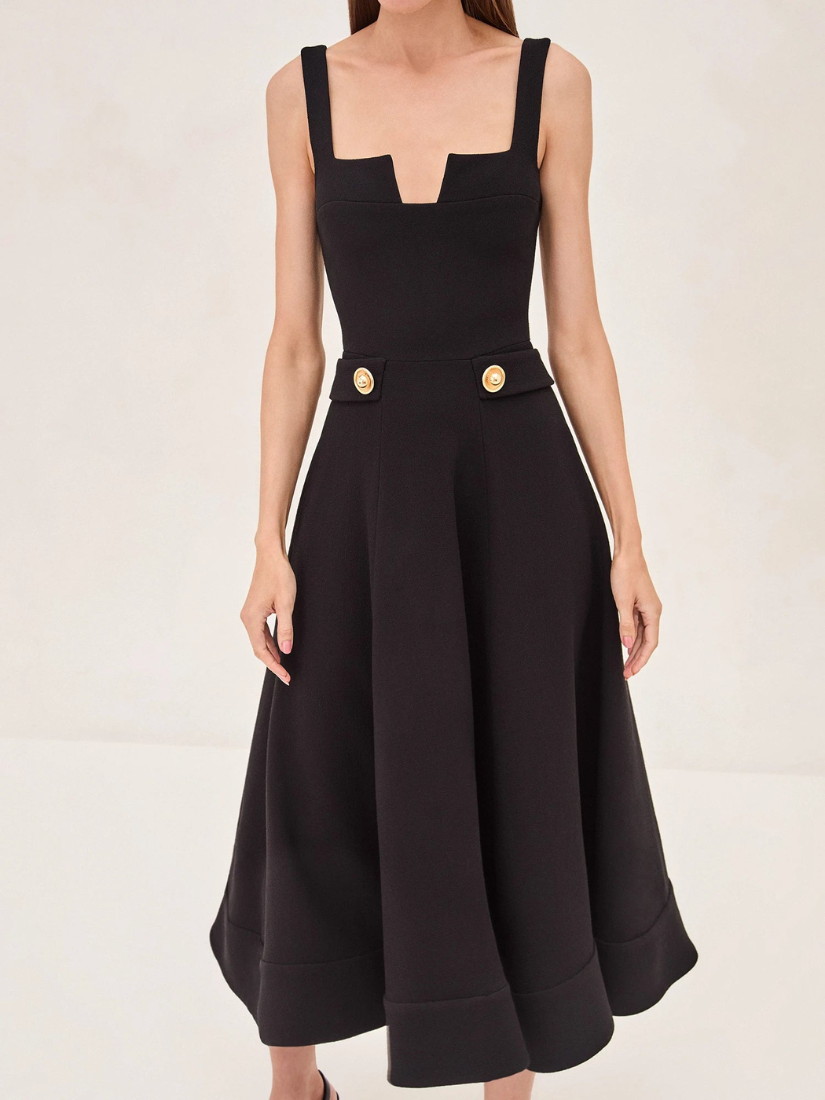 Fiore Midi Dress Black