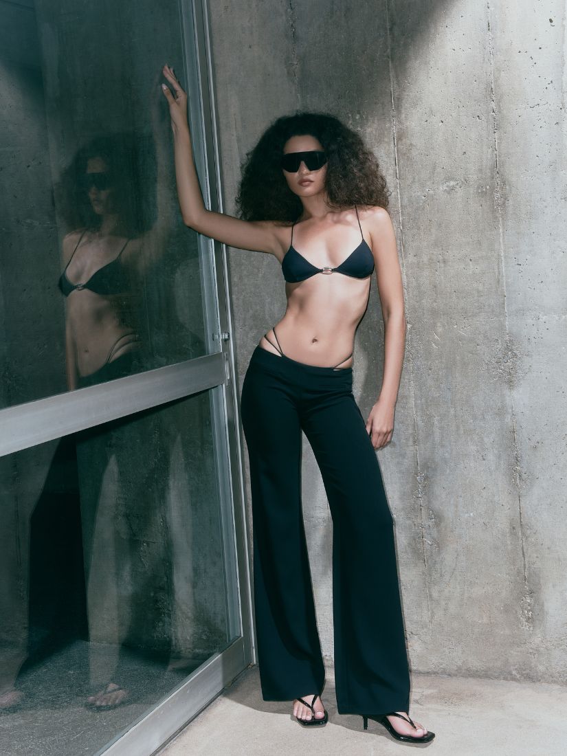 Low Waist Tailored Trouser Black