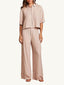 Washed Satin Jacquard Cropped Shirt Feather