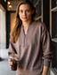 Modal Poly Zip Hoodie Jacket Mocha