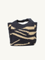 Mamie XL Straw Handbag Black Zebra Stripe