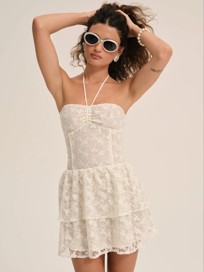 Ciao Lace Mini Dress Natural