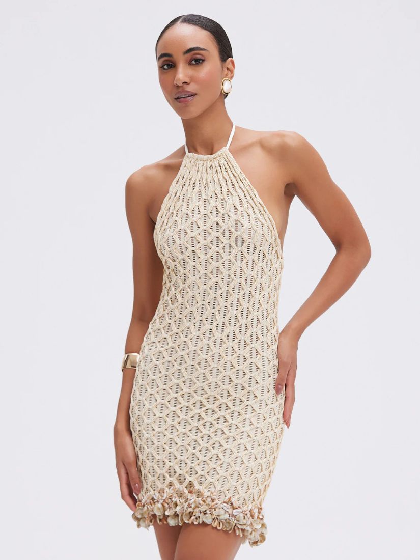 Camila Coelho X Mesh Mini Dress Off White