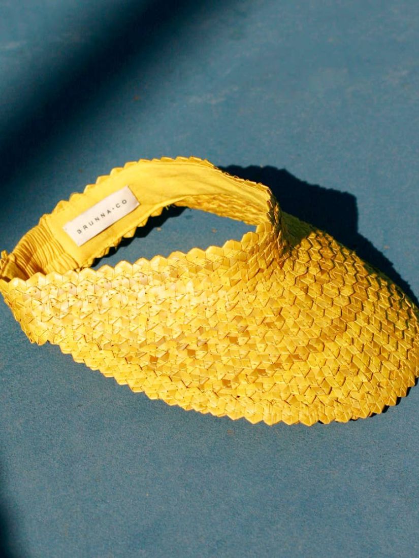 Pandan Visor Hat Turmeric Yellow