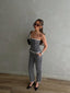 Crop Straight Pant Black Gingham