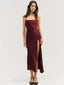 Carla Jacquard Midi Dress Burgundy