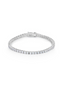 Silvertone Finish Victorian Cubic Zirconia Tennis 7 Inch Bracelet
