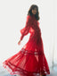 Ocean Silk Maxi Dress Ruby Red