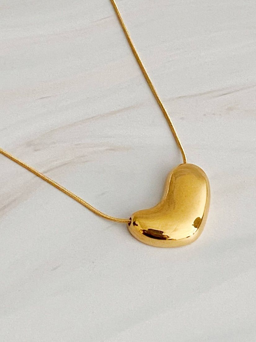 Bold Molten Heart Necklace: Gold