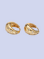 Minimalist Dome Gold Hoop Clear CZ Huggie Star Earring