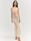 Kate Sequin Maxi Dress Nude