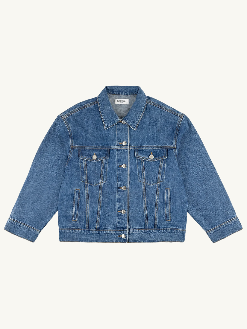 Oversized Jean Jacket Med Blue Wash