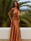 Amadine Plunge Maxi Dress Rust