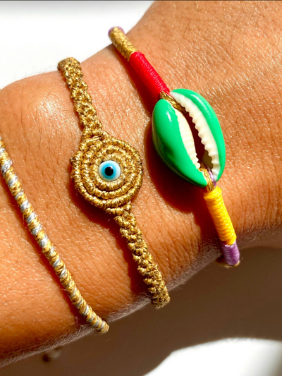 Gold Circular Evil Eye Bracelet