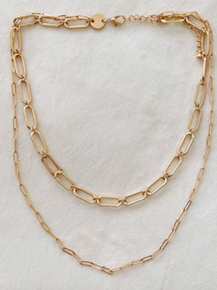 Big & Small Double Chain Link Necklace