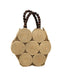 Romy Disc Raffia Straw Handbag with Wooden Bead Handles