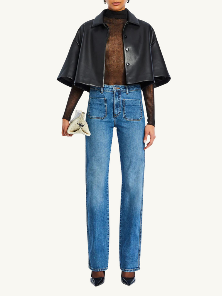 レザージャケット・コート AVANDRESS Basic Cropped Leather Jacket 4COL AFTERHOURS | Cropped trench leather jacket | Women's Leather
