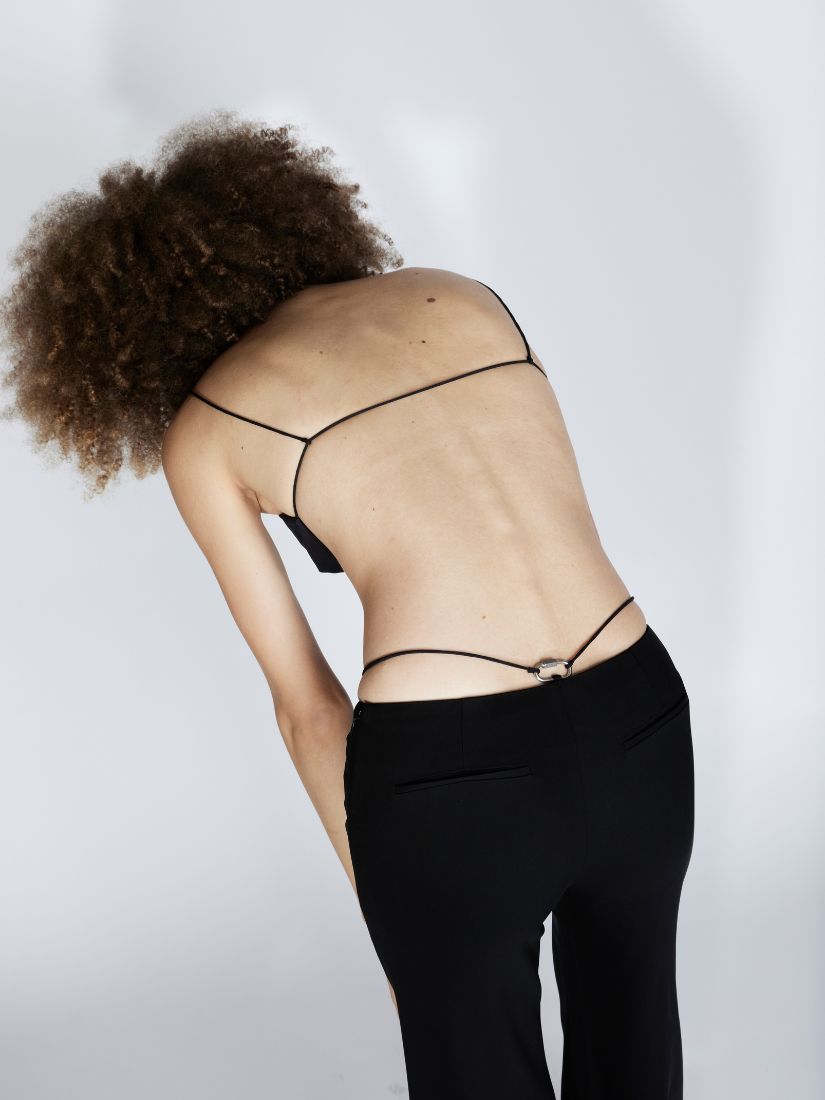 Low Waist Tailored Trouser Black