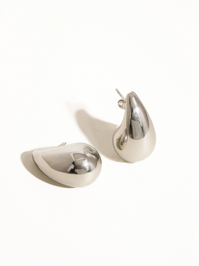 Colette Large Huggie Droplet Earring Silver